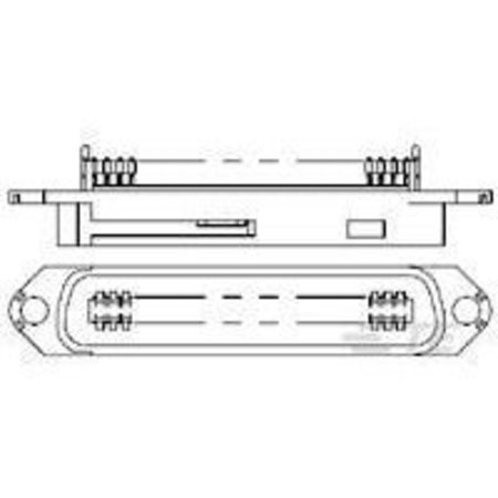 TE CONNECTIVITY D Type Connector, 50 Contact(S), 0.085 Inch Pitch, Idc Terminal, #4-40 Unc 2B, Plug 554338-1